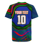 Personalized New Zealand Warriors Rugby Jersey Aboriginal Dot Art - Dreamtime Rugby Mascot