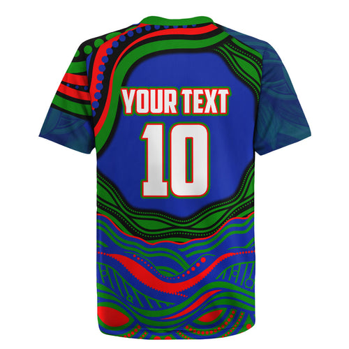 Personalized New Zealand Warriors Rugby Jersey Aboriginal Dot Art - Dreamtime Rugby Mascot