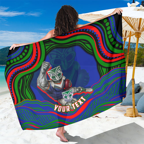 Personalized New Zealand Warriors Sarong Aboriginal Dot Art - Dreamtime Rugby Mascot