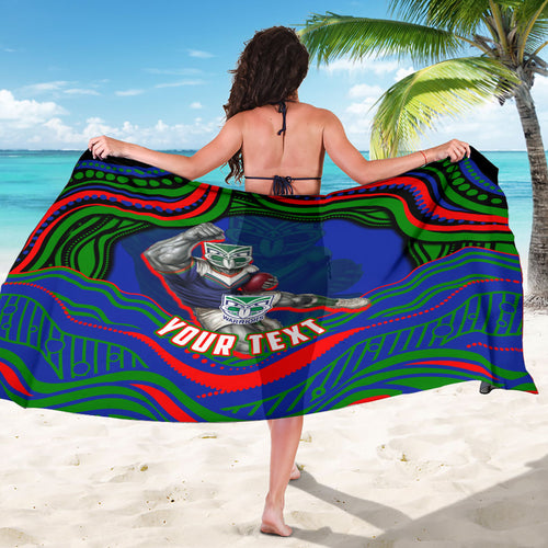 Personalized New Zealand Warriors Sarong Aboriginal Dot Art - Dreamtime Rugby Mascot
