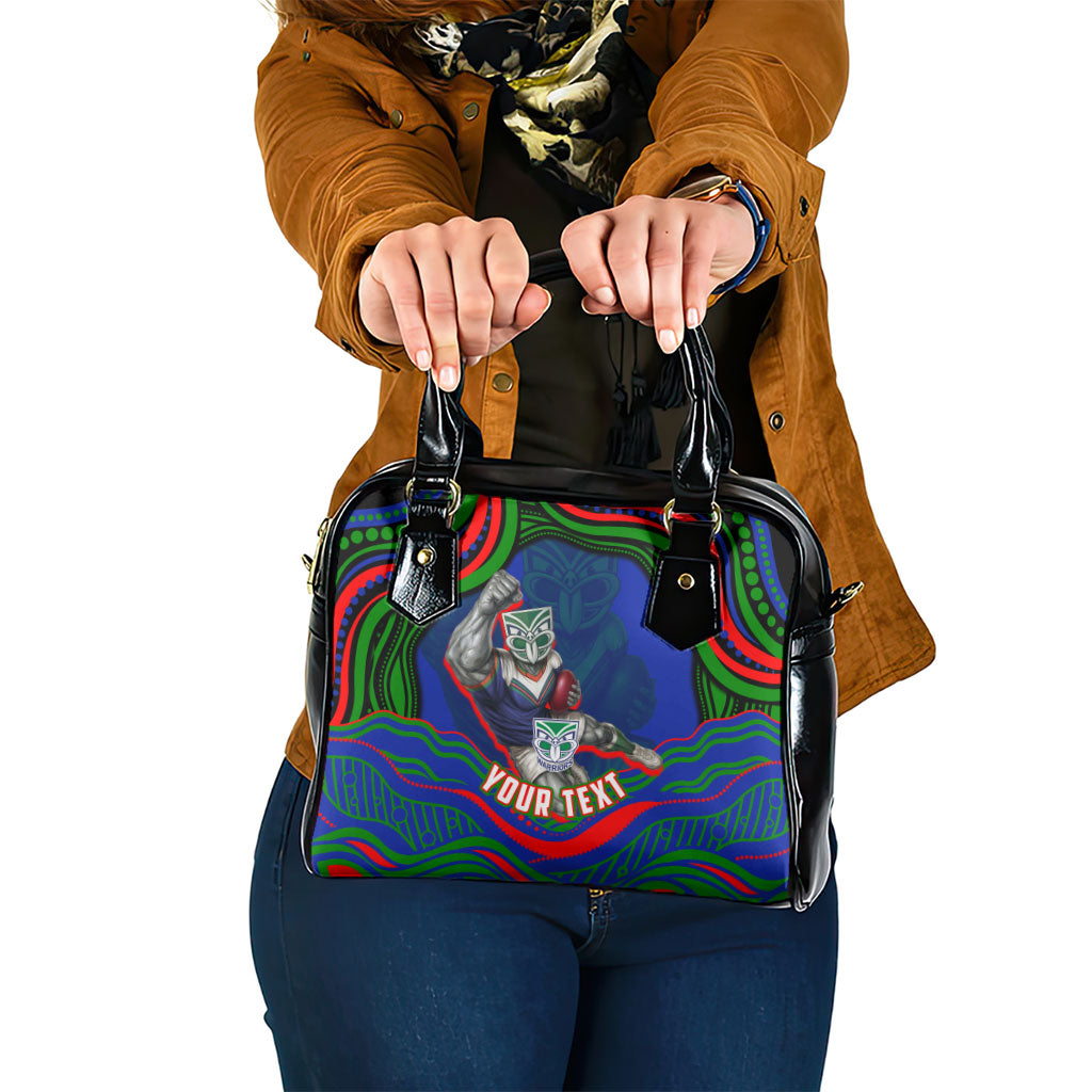 Personalized New Zealand Warriors Shoulder Handbag Aboriginal Dot Art - Dreamtime Rugby Mascot