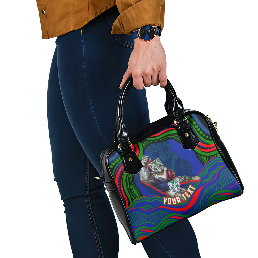 Personalized New Zealand Warriors Shoulder Handbag Aboriginal Dot Art - Dreamtime Rugby Mascot