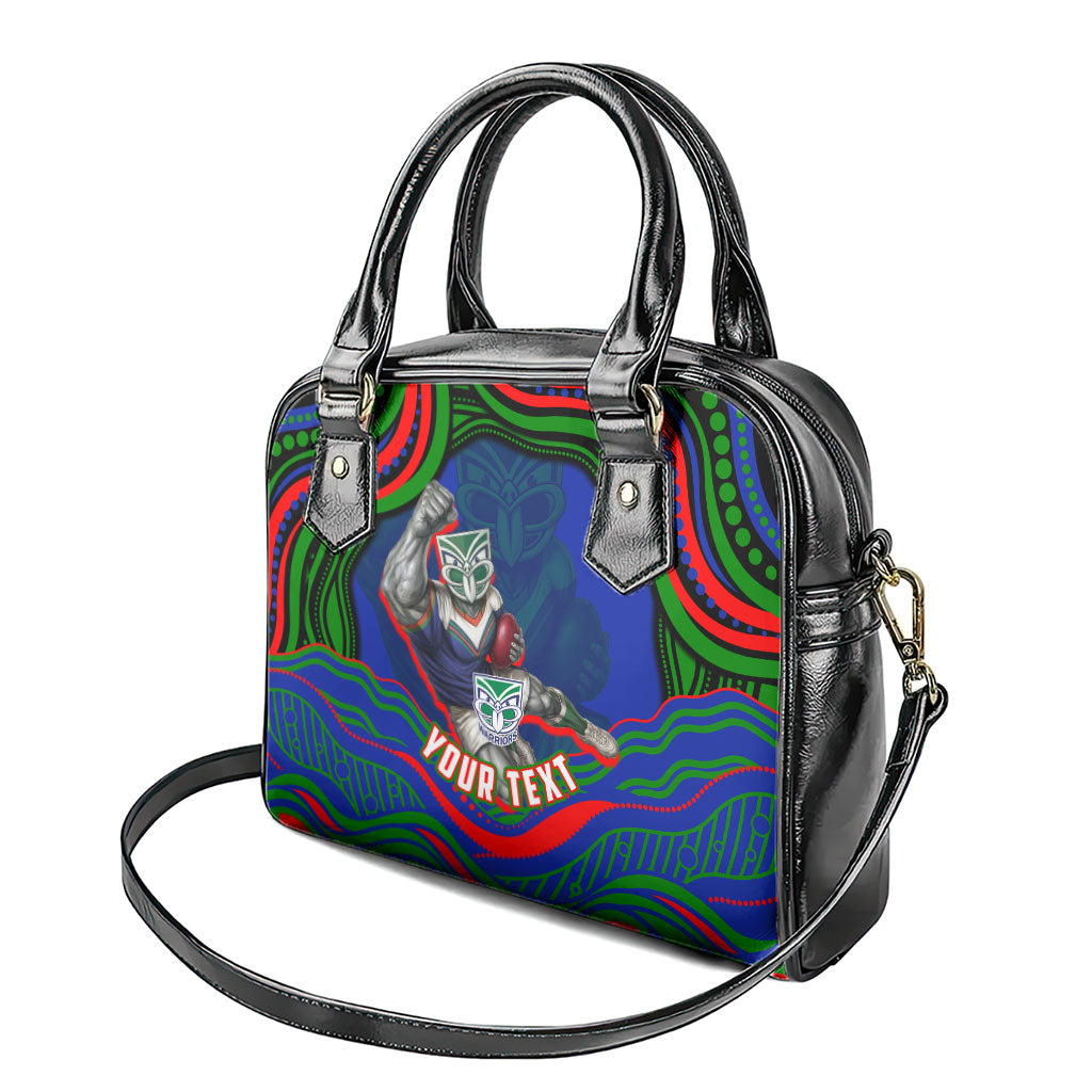 Personalized New Zealand Warriors Shoulder Handbag Aboriginal Dot Art - Dreamtime Rugby Mascot