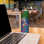 Personalized New Zealand Warriors Skinny Tumbler Aboriginal Dot Art - Dreamtime Rugby Mascot