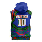 Personalized New Zealand Warriors Sleeveless Zip Hoodie Aboriginal Dot Art - Dreamtime Rugby Mascot