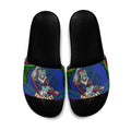 Personalized New Zealand Warriors Slide Sandals Aboriginal Dot Art - Dreamtime Rugby Mascot