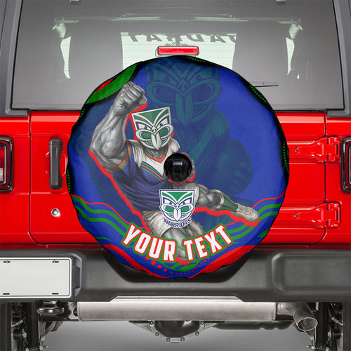 Personalized New Zealand Warriors Spare Tire Cover Aboriginal Dot Art - Dreamtime Rugby Mascot