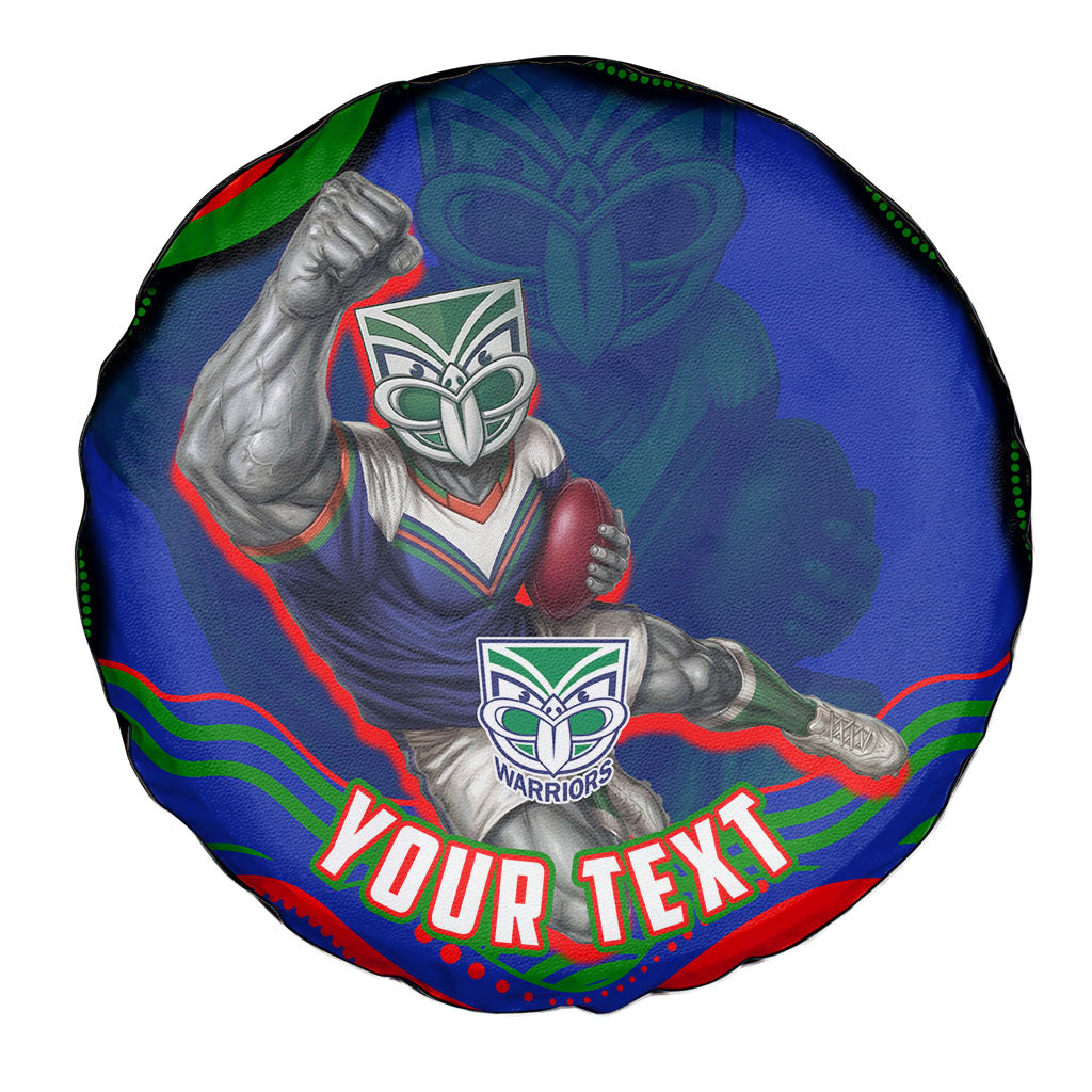 Personalized New Zealand Warriors Spare Tire Cover Aboriginal Dot Art - Dreamtime Rugby Mascot