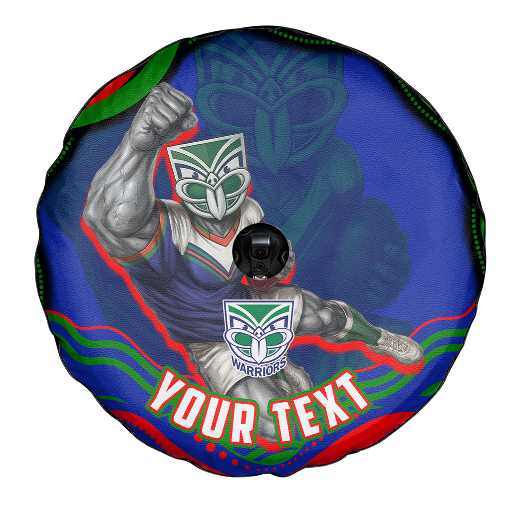 Personalized New Zealand Warriors Spare Tire Cover Aboriginal Dot Art - Dreamtime Rugby Mascot