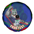 Personalized New Zealand Warriors Spare Tire Cover Aboriginal Dot Art - Dreamtime Rugby Mascot
