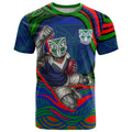 Personalized New Zealand Warriors T Shirt Aboriginal Dot Art - Dreamtime Rugby Mascot