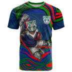 Personalized New Zealand Warriors T Shirt Aboriginal Dot Art - Dreamtime Rugby Mascot
