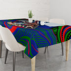 Personalized New Zealand Warriors Tablecloth Aboriginal Dot Art - Dreamtime Rugby Mascot