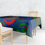 Personalized New Zealand Warriors Tablecloth Aboriginal Dot Art - Dreamtime Rugby Mascot