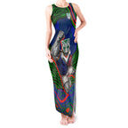 Personalized New Zealand Warriors Tank Maxi Dress Aboriginal Dot Art - Dreamtime Rugby Mascot