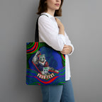 Personalized New Zealand Warriors Tote Bag Aboriginal Dot Art - Dreamtime Rugby Mascot