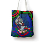 Personalized New Zealand Warriors Tote Bag Aboriginal Dot Art - Dreamtime Rugby Mascot