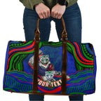 Personalized New Zealand Warriors Travel Bag Aboriginal Dot Art - Dreamtime Rugby Mascot