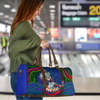 Personalized New Zealand Warriors Travel Bag Aboriginal Dot Art - Dreamtime Rugby Mascot