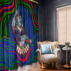 Personalized New Zealand Warriors Window Curtain Aboriginal Dot Art - Dreamtime Rugby Mascot