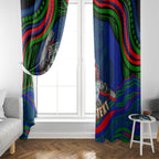 Personalized New Zealand Warriors Window Curtain Aboriginal Dot Art - Dreamtime Rugby Mascot
