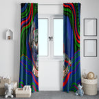 Personalized New Zealand Warriors Window Curtain Aboriginal Dot Art - Dreamtime Rugby Mascot