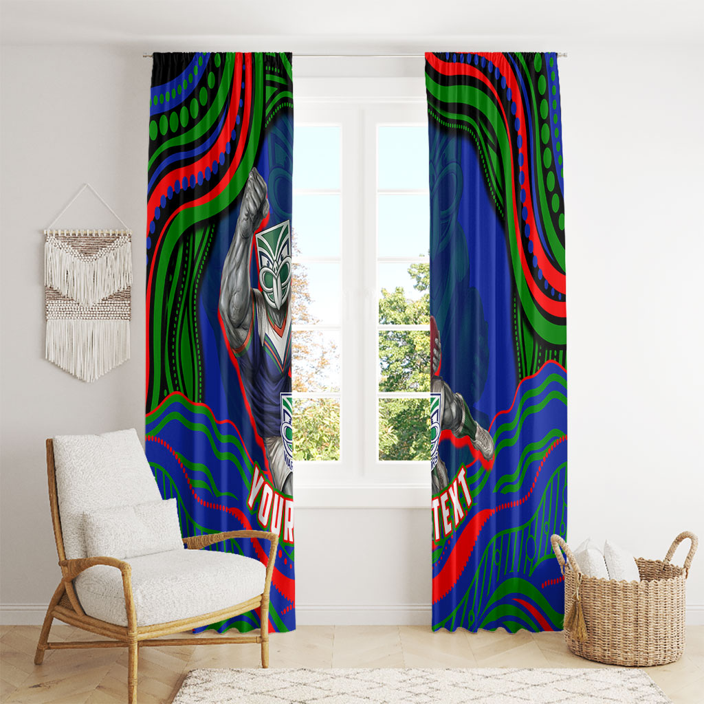 Personalized New Zealand Warriors Window Curtain Aboriginal Dot Art - Dreamtime Rugby Mascot