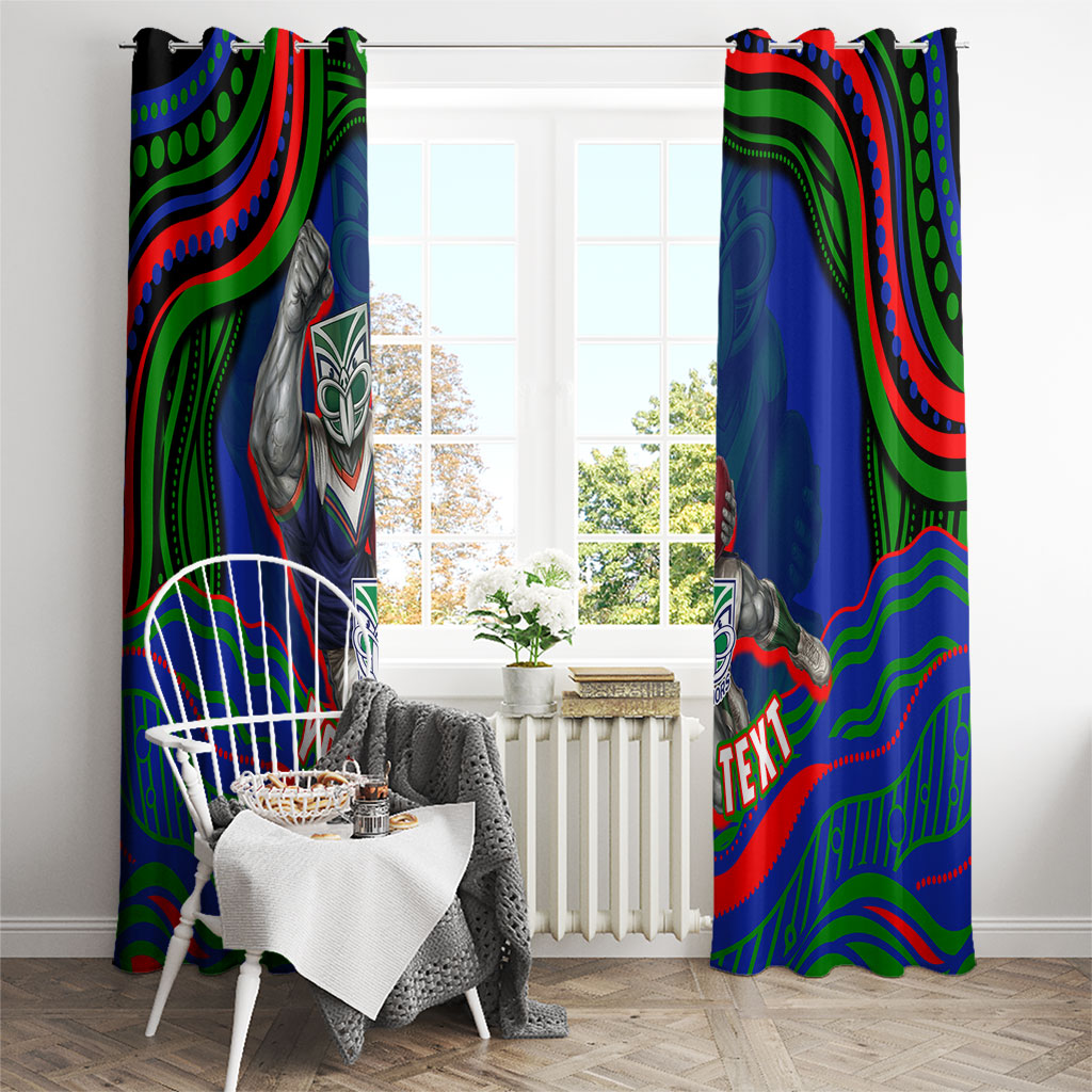 Personalized New Zealand Warriors Window Curtain Aboriginal Dot Art - Dreamtime Rugby Mascot