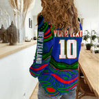 Personalized New Zealand Warriors Women Casual Shirt Aboriginal Dot Art - Dreamtime Rugby Mascot