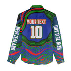 Personalized New Zealand Warriors Women Casual Shirt Aboriginal Dot Art - Dreamtime Rugby Mascot