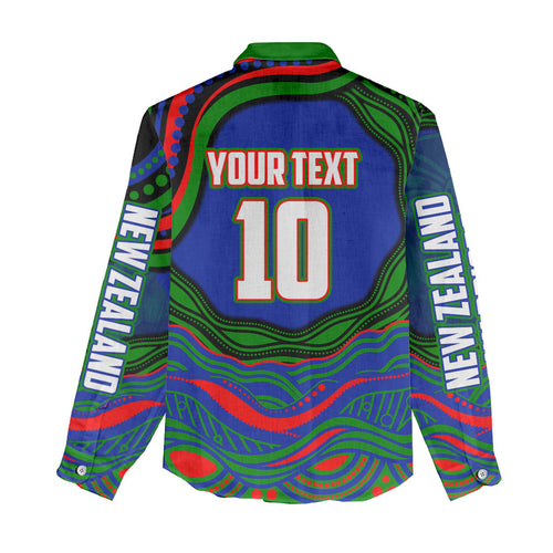Personalized New Zealand Warriors Women Casual Shirt Aboriginal Dot Art - Dreamtime Rugby Mascot