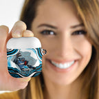 Personalized Cronulla Sutherland Sharks AirPods Case Aboriginal Dot Art - Dreamtime Rugby Mascot