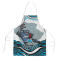 Personalized Cronulla Sutherland Sharks Apron Aboriginal Dot Art - Dreamtime Rugby Mascot