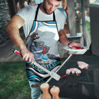 Personalized Cronulla Sutherland Sharks Apron Aboriginal Dot Art - Dreamtime Rugby Mascot