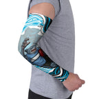 Personalized Cronulla Sutherland Sharks Arm Sleeves Aboriginal Dot Art - Dreamtime Rugby Mascot