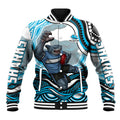Personalized Cronulla Sutherland Sharks Baseball Jacket Aboriginal Dot Art - Dreamtime Rugby Mascot