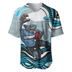 Personalized Cronulla Sutherland Sharks Baseball Jersey Aboriginal Dot Art - Dreamtime Rugby Mascot