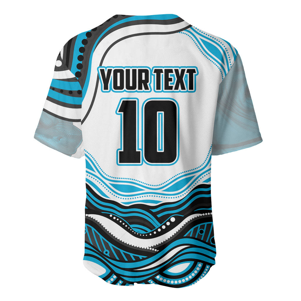 Personalized Cronulla Sutherland Sharks Baseball Jersey Aboriginal Dot Art - Dreamtime Rugby Mascot