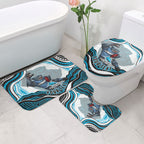 Personalized Cronulla Sutherland Sharks Bathroom Set Aboriginal Dot Art - Dreamtime Rugby Mascot