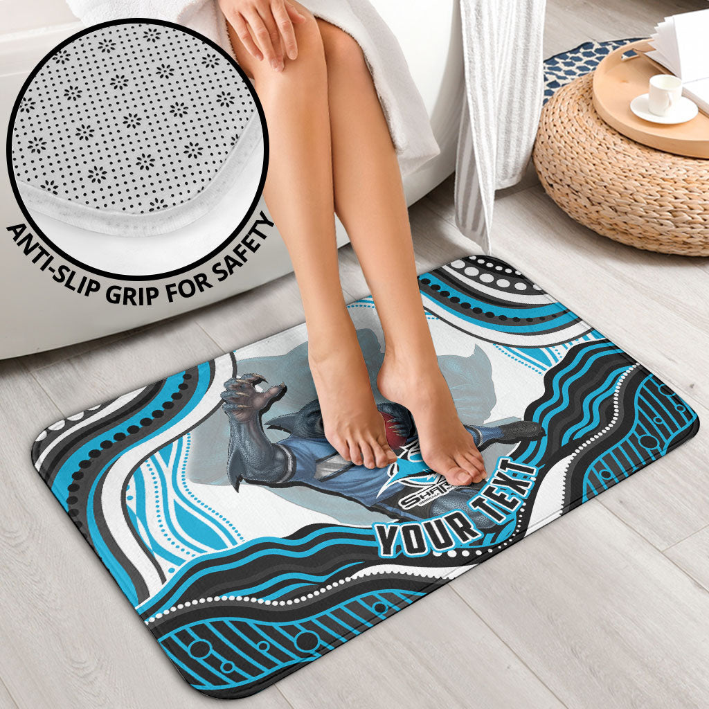 Personalized Cronulla Sutherland Sharks Bathroom Set Aboriginal Dot Art - Dreamtime Rugby Mascot