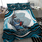 Personalized Cronulla Sutherland Sharks Bedding Set Aboriginal Dot Art - Dreamtime Rugby Mascot