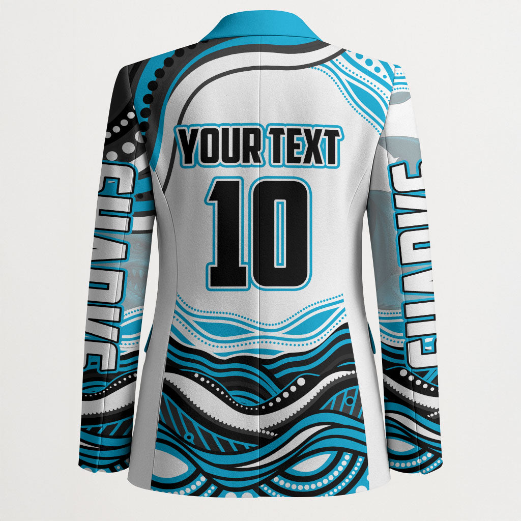 Personalized Cronulla Sutherland Sharks Blazer Aboriginal Dot Art - Dreamtime Rugby Mascot