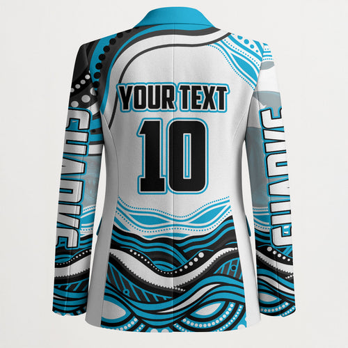 Personalized Cronulla Sutherland Sharks Blazer Aboriginal Dot Art - Dreamtime Rugby Mascot