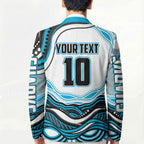 Personalized Cronulla Sutherland Sharks Blazer Aboriginal Dot Art - Dreamtime Rugby Mascot