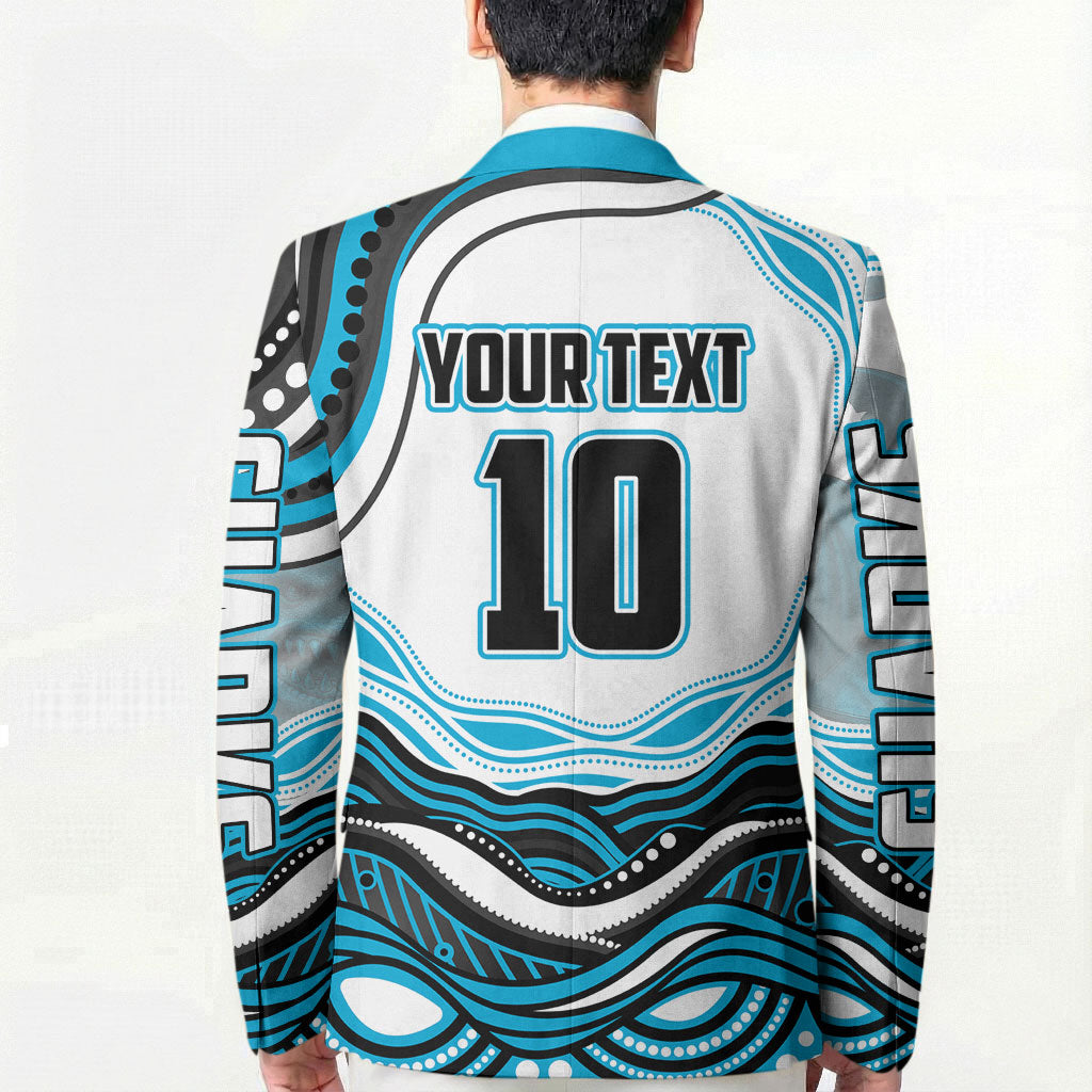 Personalized Cronulla Sutherland Sharks Blazer Aboriginal Dot Art - Dreamtime Rugby Mascot