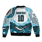 Personalized Cronulla Sutherland Sharks Bomber Jacket Aboriginal Dot Art - Dreamtime Rugby Mascot