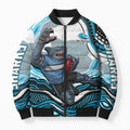 Personalized Cronulla Sutherland Sharks Bomber Puffer Jacket Aboriginal Dot Art - Dreamtime Rugby Mascot