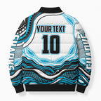 Personalized Cronulla Sutherland Sharks Bomber Puffer Jacket Aboriginal Dot Art - Dreamtime Rugby Mascot