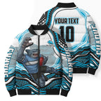 Personalized Cronulla Sutherland Sharks Bomber Puffer Jacket Aboriginal Dot Art - Dreamtime Rugby Mascot