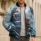 Personalized Cronulla Sutherland Sharks Bomber Puffer Jacket Aboriginal Dot Art - Dreamtime Rugby Mascot